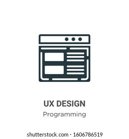 Ux design glyph icon vector on white background. Flat vector ux design icon symbol sign from modern programming collection for mobile concept and web apps design.