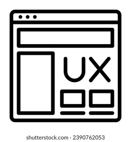 icono de diseño UX. Estilo de esquema. Vector. Aislar sobre fondo blanco.