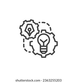 UX Design Process line icon. linear style sign for mobile concept. User experience design outline vector icon. Symbol, logo illustration. Vector graphics