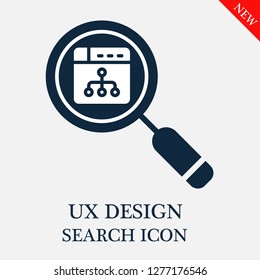 Ux design search icon. Editable Ux design search icon for web or mobile.