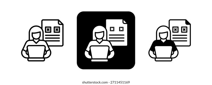 Ux Design Solid color and black line drawing vector illustration set