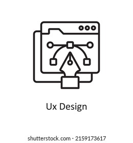Ilustración de diseño de iconos de esquema vectorial de Ux Design. Símbolo de diseño gráfico sobre fondo blanco archivo EPS 10