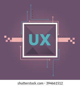 UX design web concept vector. User interface experience, usability, mockup, wireframe development .Optimizing user experience in e-commerce.
