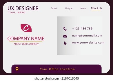 UX Designer business card template design in beautiful style. Unique and smart look