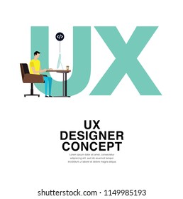 UX Designer Concept - The New And Modern Minimalist Trends. . Can Use For Web, Mobile, Landing Page, Infographics, Editorial, Commercial Use And Others. Vector.