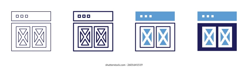 UX design​ icon in 4 different styles. Thin Line, Line, Bold Line, Duotone. Duotone style. Editable stroke.