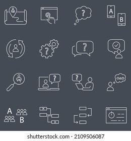 UX icon set . UX pack vector elements for infographic web. with trend color