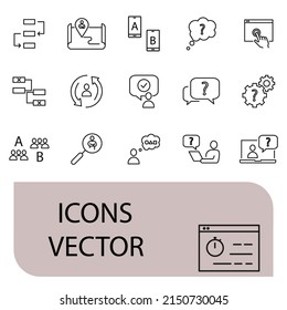 UX icons set . UX pack symbol vector elements for infographic web