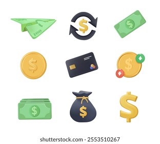 UX icons for website design. Financial icons set. Contains such Icons as dollar, exchange, Bundle of Money, Coin and more. Money, finances, and coin-related, wealth icon collection.