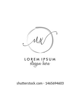 UX Initial beauty monogram logo vector