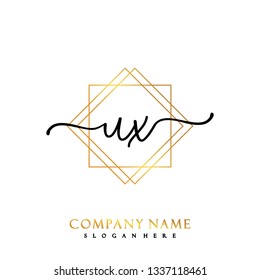 UX Initial Handwriting logo template vector