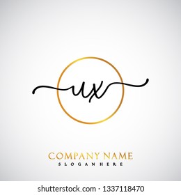 UX Initial Handwriting logo template vector