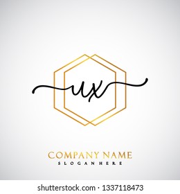 UX Initial Handwriting logo template vector