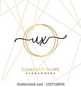 UX Initial Handwriting logo template vector