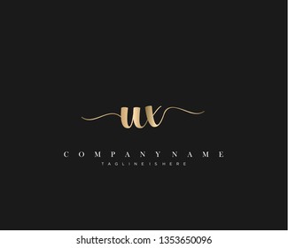 UX initial handwriting logo template vector
