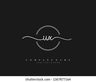 UX initial handwriting logo template vector