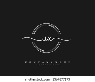 UX initial handwriting logo template vector