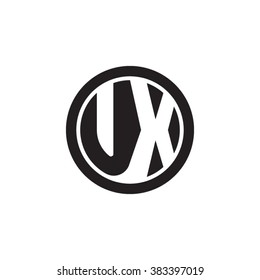 UX initial letters circle monogram logo