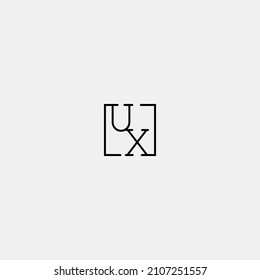 UX initial logo in line concept in high quality professional design that will be best for companies