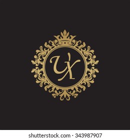 UX initial luxury ornament monogram logo