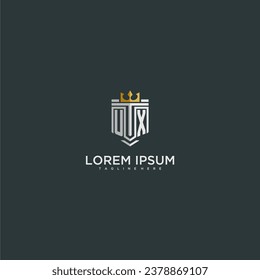 UX initial monogram for crown and shield logo design