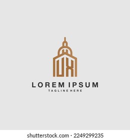 UX initial monogram real estate logo with imperium style desgn