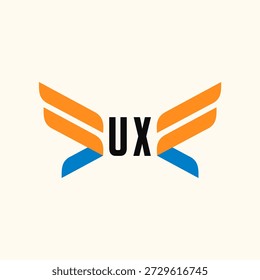 Icono de Vector de Plantilla de negocios con logotipo de UX Initials