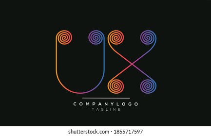 UX initials monogram letter text alphabet logo design