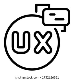 Icono de interacción Ux. Icono de vector de interacción de contorno para diseño web aislado en fondo blanco