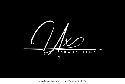 UX letter beauty handwriting vector logo. 