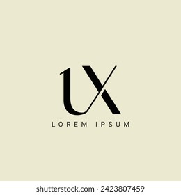 UX letter logo design. UX polygon, circle, triangle, hexagon, flat and simple style with white color variation letter logo set in one artboard. UX minimalist and classic logo. UX