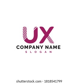Diseño del logotipo de la carta UX. Ilustración vectorial con el logotipo de la letra UX - Vector