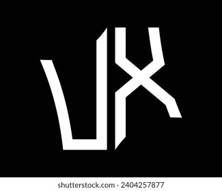 Diseño vectorial de diseño de logotipo de letra UX.