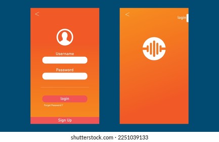 UX login vector UI design with a modern and up-to-date design