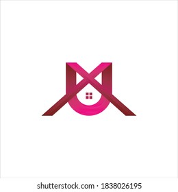 UX logo design with home icon