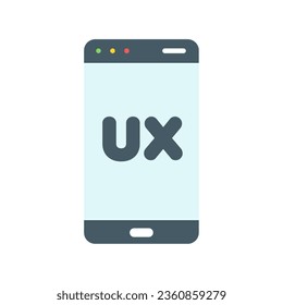 UX mobile phone illustration for logo, brand, presentation, printing, or document. A simple flat vector design.