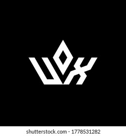 UX monogram logo with crown shape luxury style design template