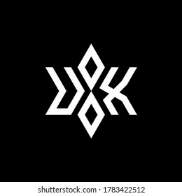 UX monogram logo with star shape and luxury style design template