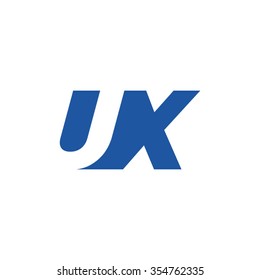 UX Negative Space Letter Logo Blue