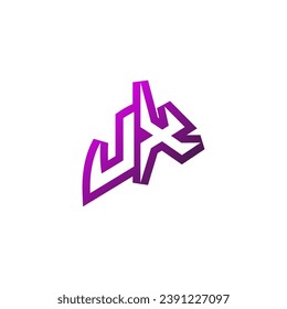 Soporte inicial del logotipo del emblema UX Premium y concepto de diseño de juegos