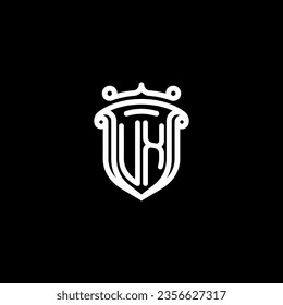 UX shield initial monogram with high quality professional design that will print well