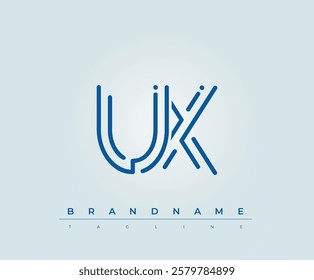 UX Technology Letter Logo Template. This tech letter logo is a graphic mark that uses letters to represent a technology company.