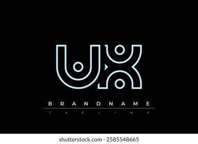 UX Technology Letter Logo Template. This tech letter logo is a graphic mark that uses letters to represent a technology company.