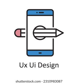 Ux Ui Design Filled Outline Icon Design illustration. Art and Crafts Symbol on White background EPS 10 File