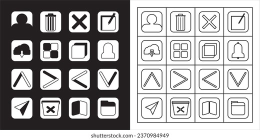 conjunto de iconos de diseño Ux ui para diseño de android y sitio web