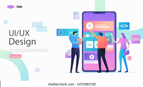 Ux Ui Design Vector Illustration Concept Stock Vector (Royalty Free ...