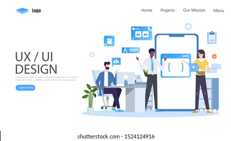 UX / UI Design Vector Illustration Concept, Suitable for web landing page, ui, mobile app, editorial design, flyer, banner, and other related occasion