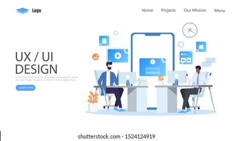 Ux Ui Design Vector Illustration Concept Stock Vector (Royalty Free ...