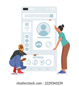 Ux Ui Designer Characters Create Mobile Application Information Blocks Structure. Programmer At Workplace. Coding Interface And Software, App Design Development. Cartoon People Vector Illustration