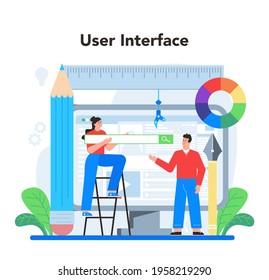 UX UI designer concept. App interface improvement. User interface